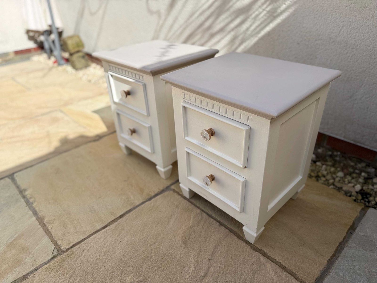 photo furniture Pair Of Vintage Bedside Tables Chests Lamp Stands