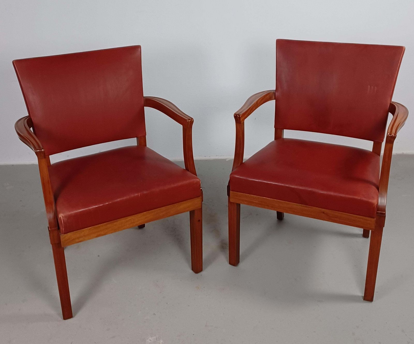 1935 Set Of Two Restored Kaare Klint Armchairs By Rud Rasmussen photo furniture
