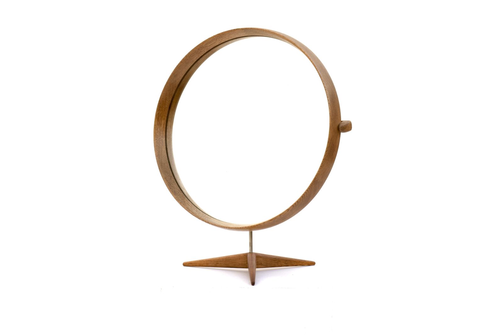 Large Oak Vanity Mirror By Uno & östen Kristiansson For Luxus, Sweden