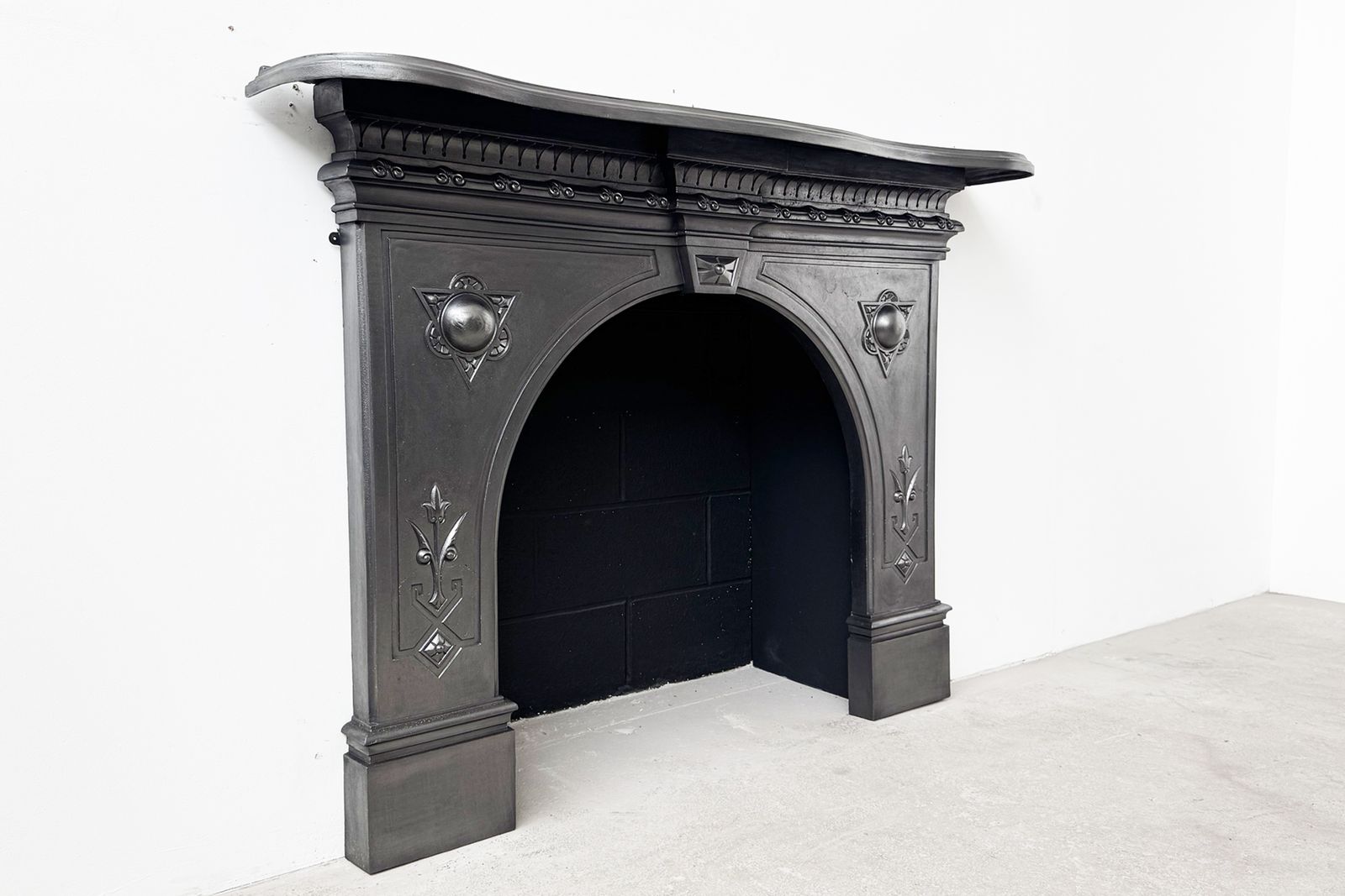 19th Century Victorian Arched Cast Iron Fireplace Surround photo Home Fixtures