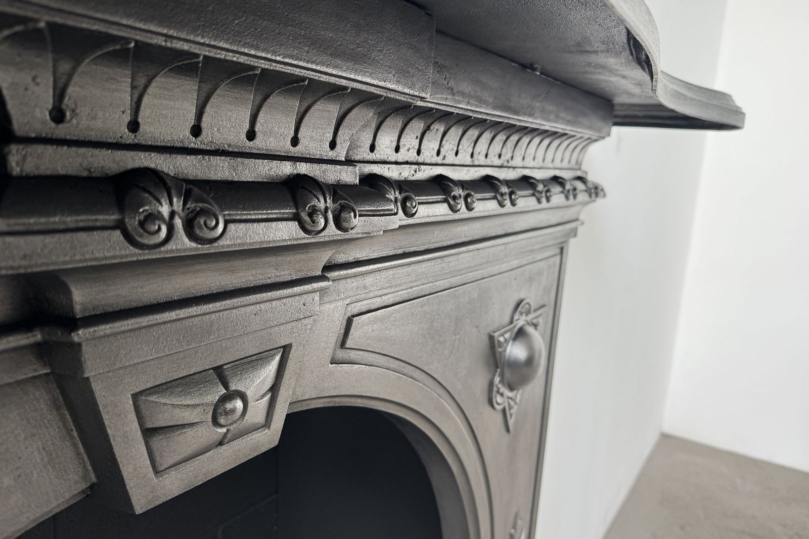 19th Century Victorian Arched Cast Iron Fireplace Surround photo buy