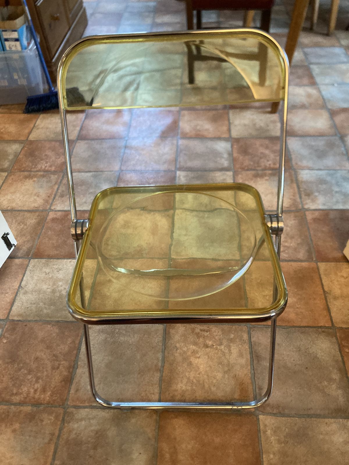 Yellow Giancarlo Piretti For Castelli, Plia Folding Chair