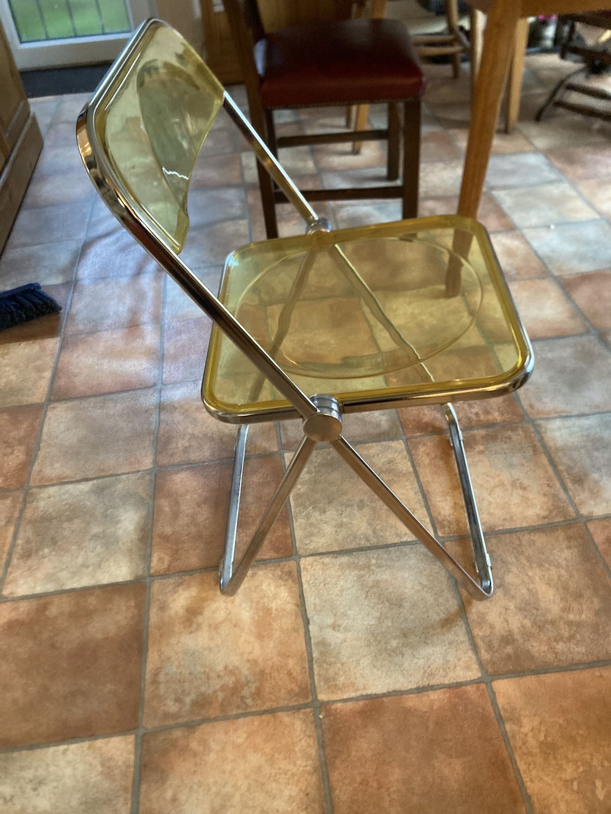 Yellow Giancarlo Piretti For Castelli, Plia Folding Chair photo for sale
