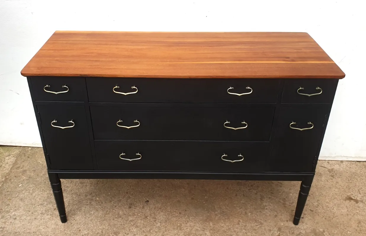 A Mid Century Painted Teak Sideboard / Chest Of Drawers photo furniture