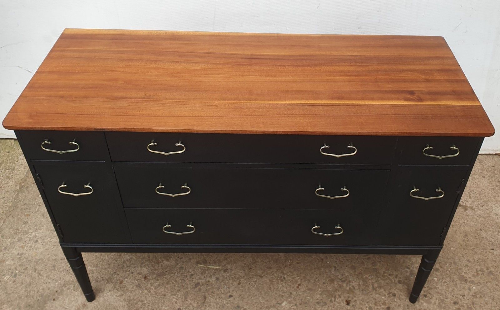 A Mid Century Painted Teak Sideboard / Chest Of Drawers photo vinterior