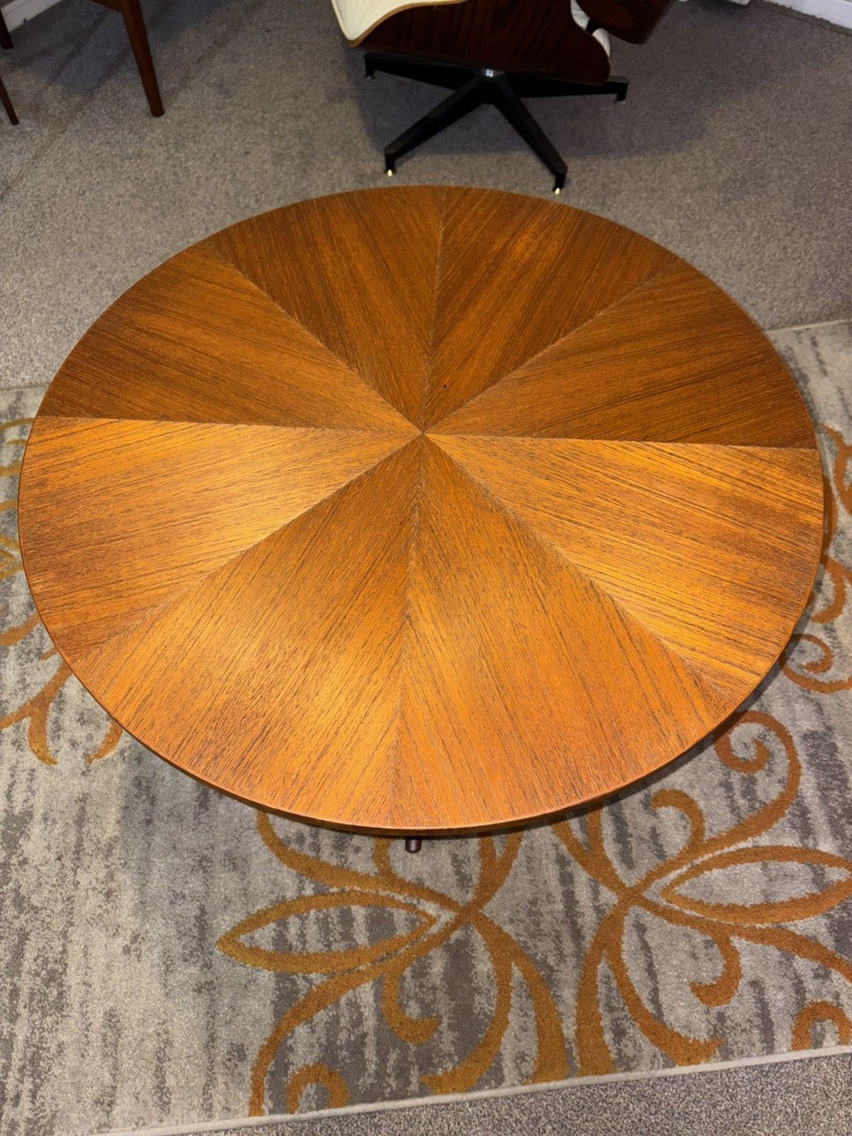 Mid Century Danish Kubus Teak Starburst Radial Coffee Table Retro G Plan Era photo vinterior