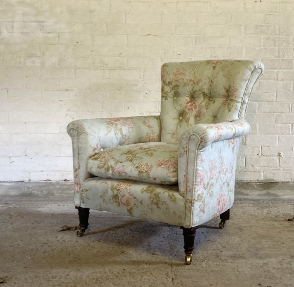 Pair Of Antique Woodstock Style Armchairs photo for sale
