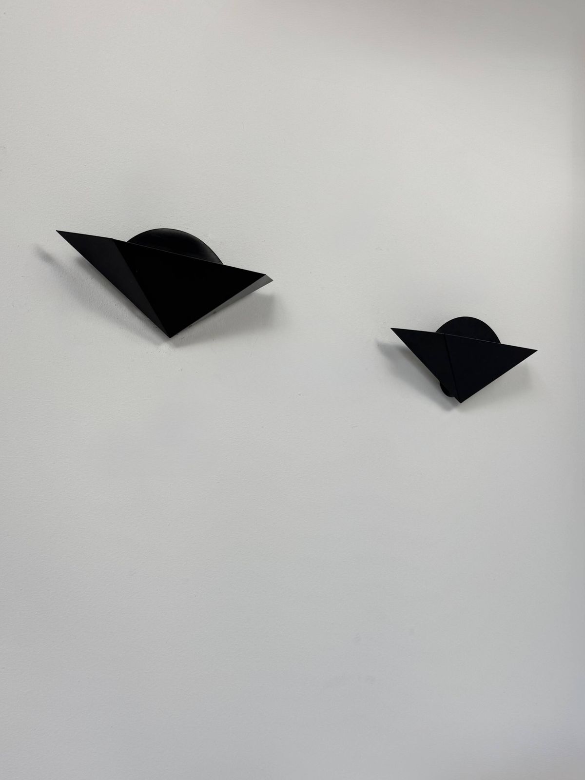 Pair Of Vintage Matte Black Metal Wall Sconces, France, 1970 photo for sale