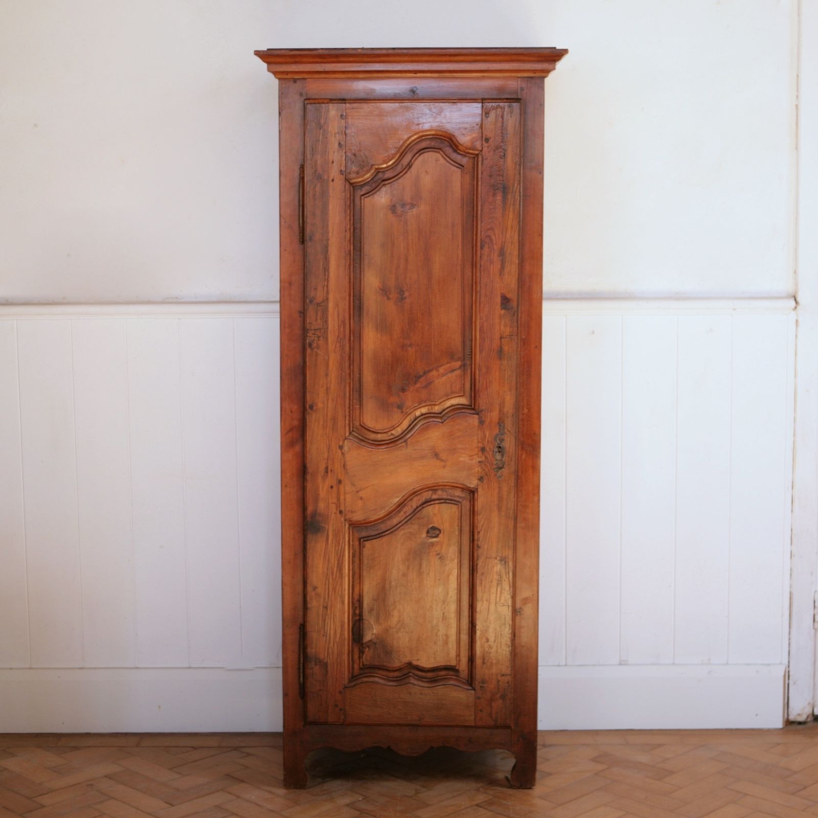 C19th French Fruitwood Bonnetiere Or Armoire