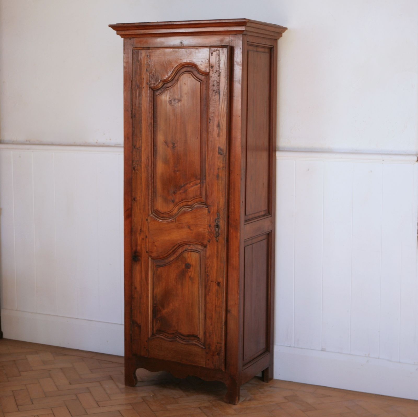 C19th French Fruitwood Bonnetiere Or Armoire photo for sale