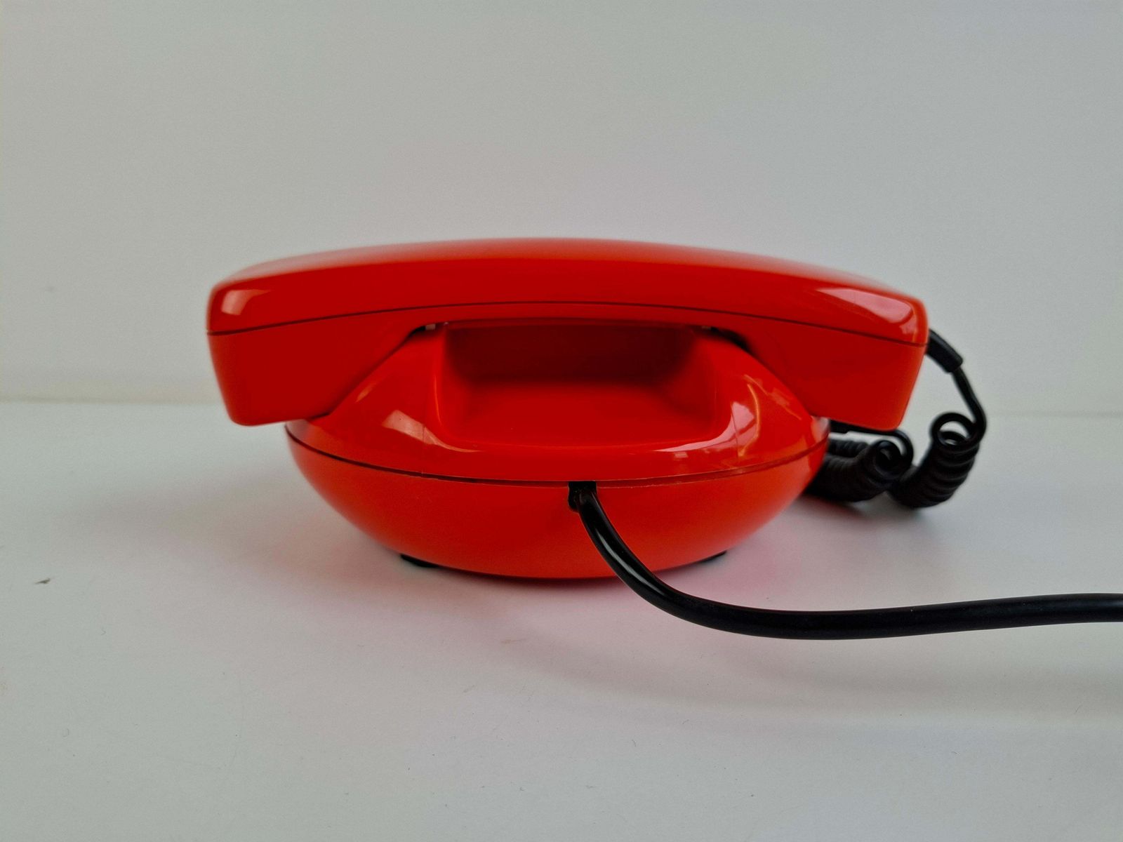 photo vinterior Tesla Midcentury Rotary Desk Telephone, Orange, Czechoslovakia, 1970s