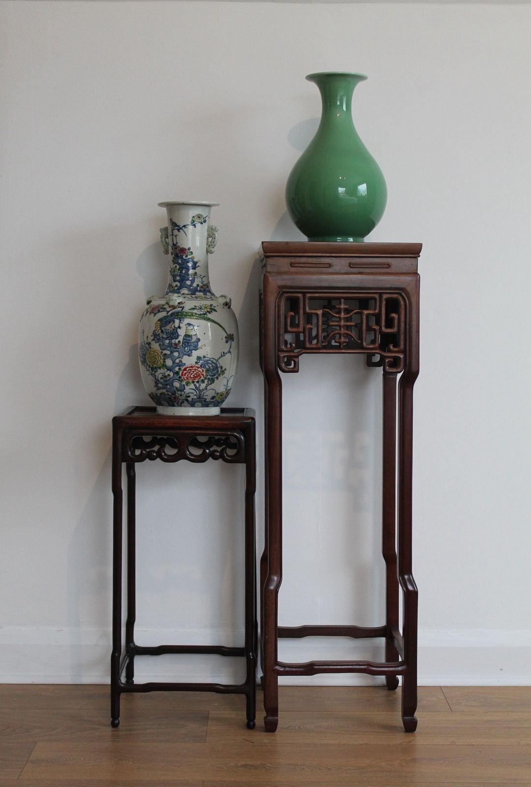Chinese Hardwood Jardiniere Or Vase Stands