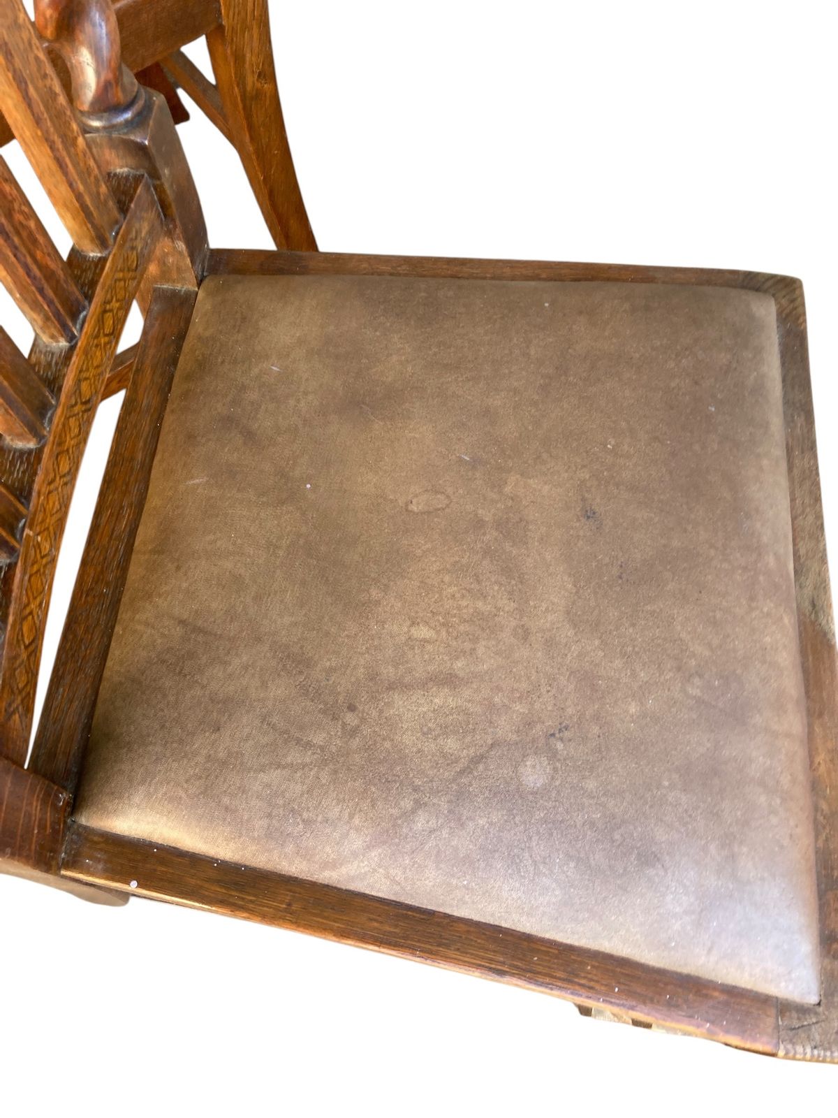 Pair Of Oak Barley Twist Dining Chairs Dating From The Late Victorian photo vinterior