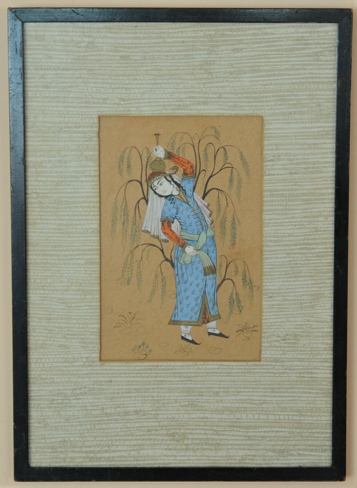 Vintage Fine Islamic Miniature Painting In Safavid Style