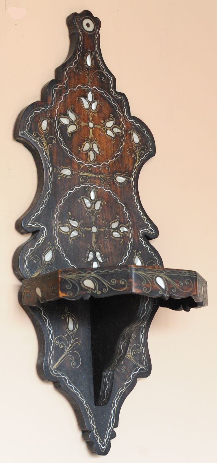 Vintage Wall Bracket / Shelf With Mother Of Pearl From Islamic Middle East photo 640.0