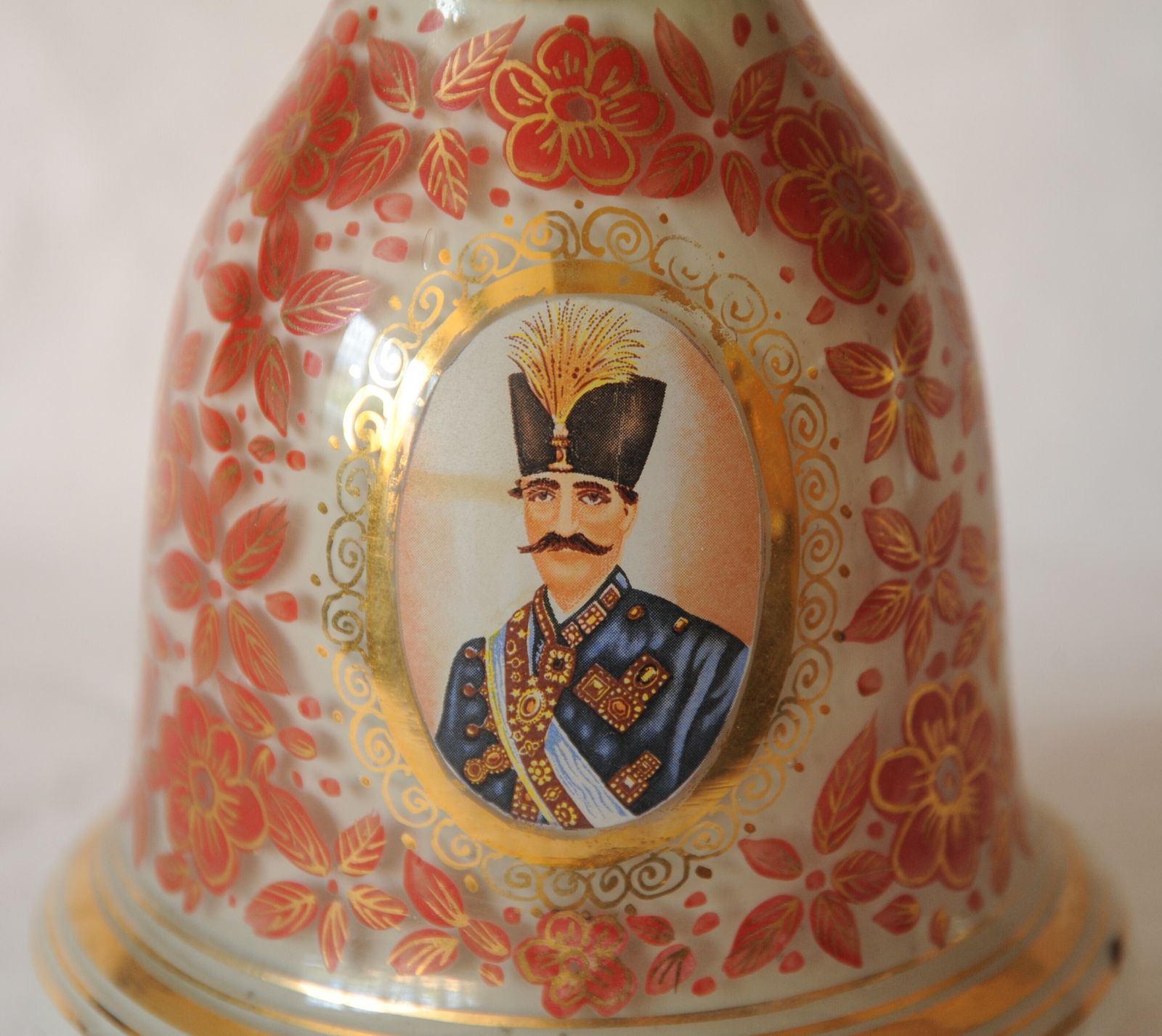 Antique Islamic Hookah With Portrait Of Qajar Shah photo vinterior