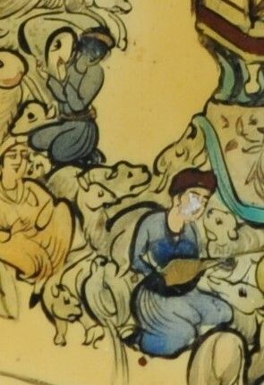 Vintage Islamic Composite Painting By Ahmad Omoumi In Khatam Frame photo vinterior