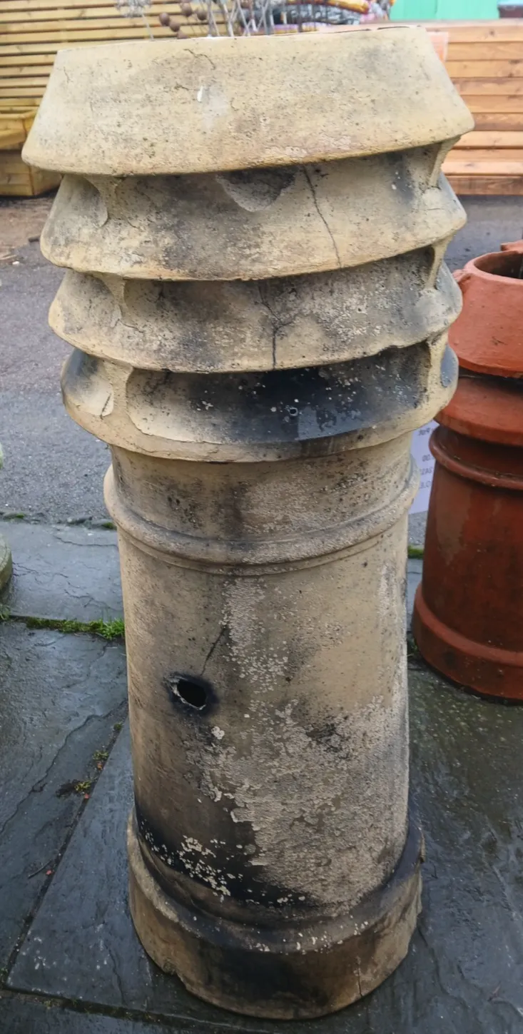 Reclaimed Large Victorian Buff Chimney Pot  A/F photo Garden Decor