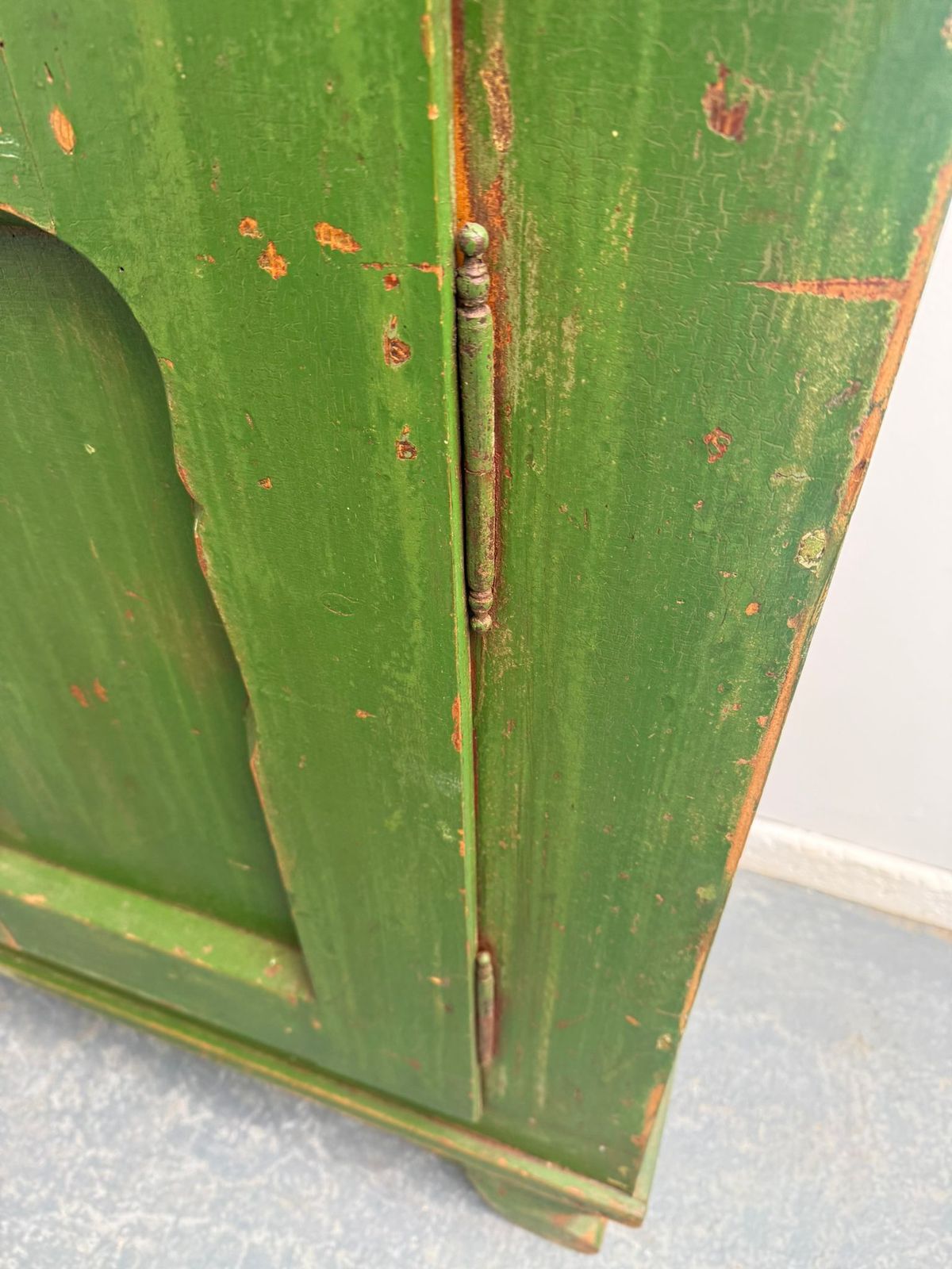 895.0 An Amazingly Painted Green Georgian 3 Drawer Original Hungarian Cupboard photo