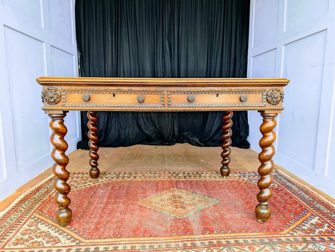 A Unique And Bespoke English 19th Century Neo Jacobean Oak Architects’ Desk photo 3450.0