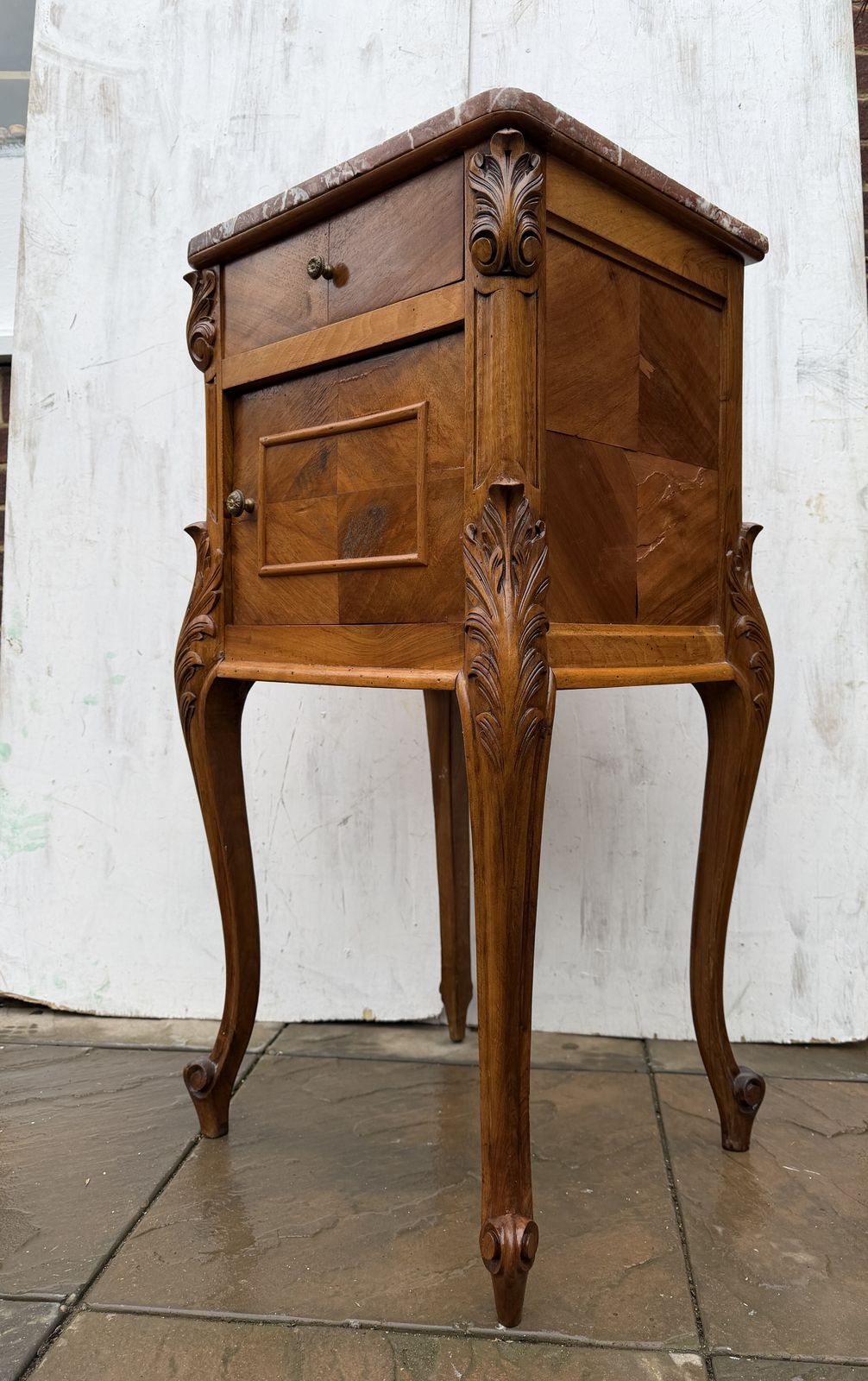 Gorgeous French Louis Style Marble Top Bedside / Side Table – Great Condition photo 350.0