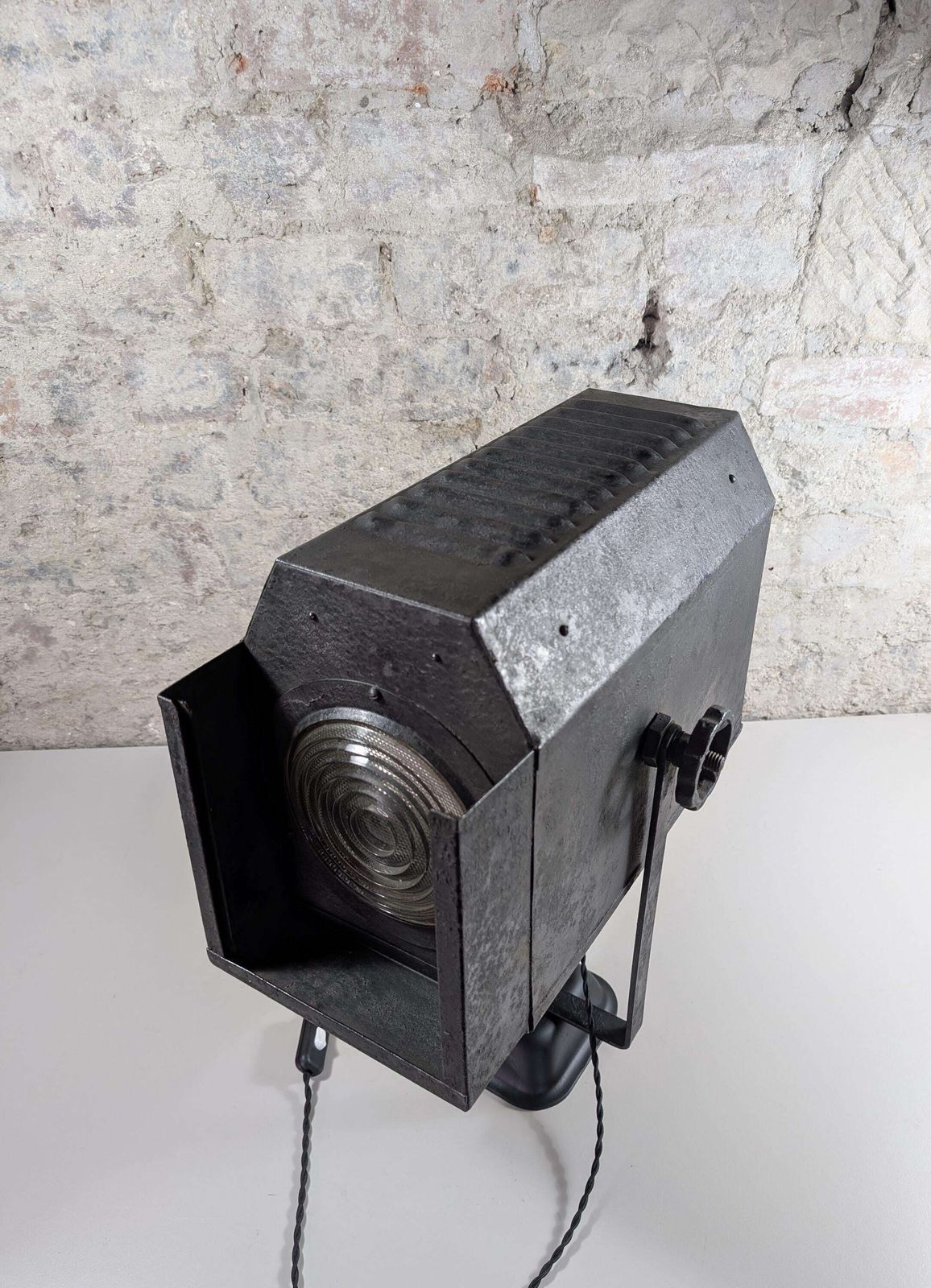 photo for sale 1930s Theatre Spotlight Lamp | Vintage Industrial Upcycled Table Light | Steampunk Decor