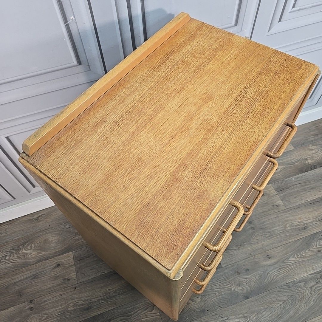 Vintage Chest Of Drawers Tallboy Mid Century Modern Oak Commode Retro Mcm photo 230.0