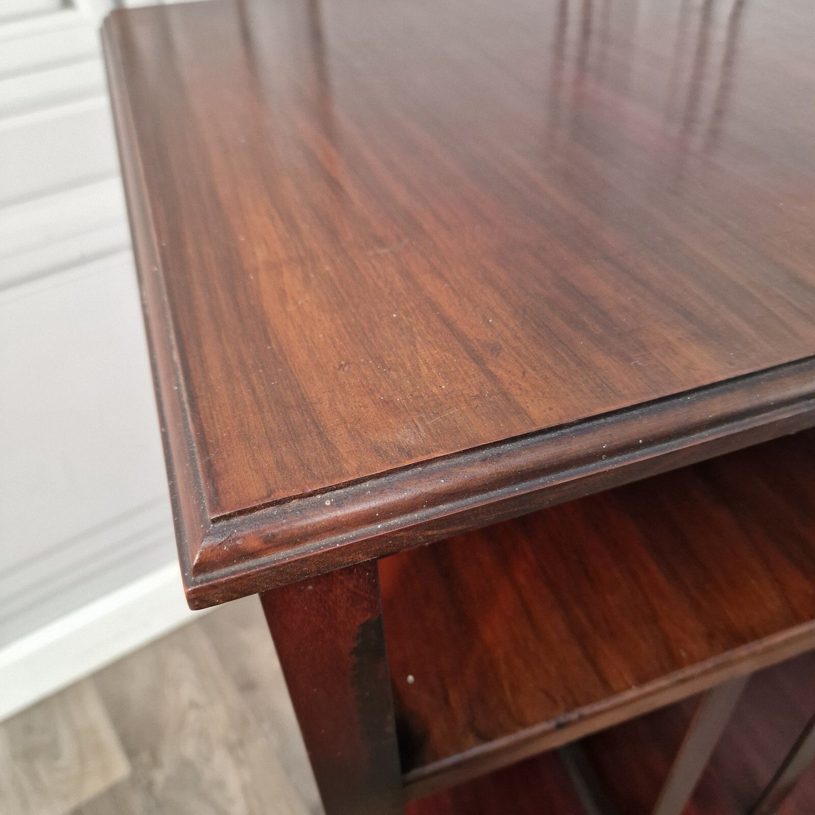 photo furniture Antique Wooden Edwardian Barley Twist Hall Canterbury Bookcase Table Occasional