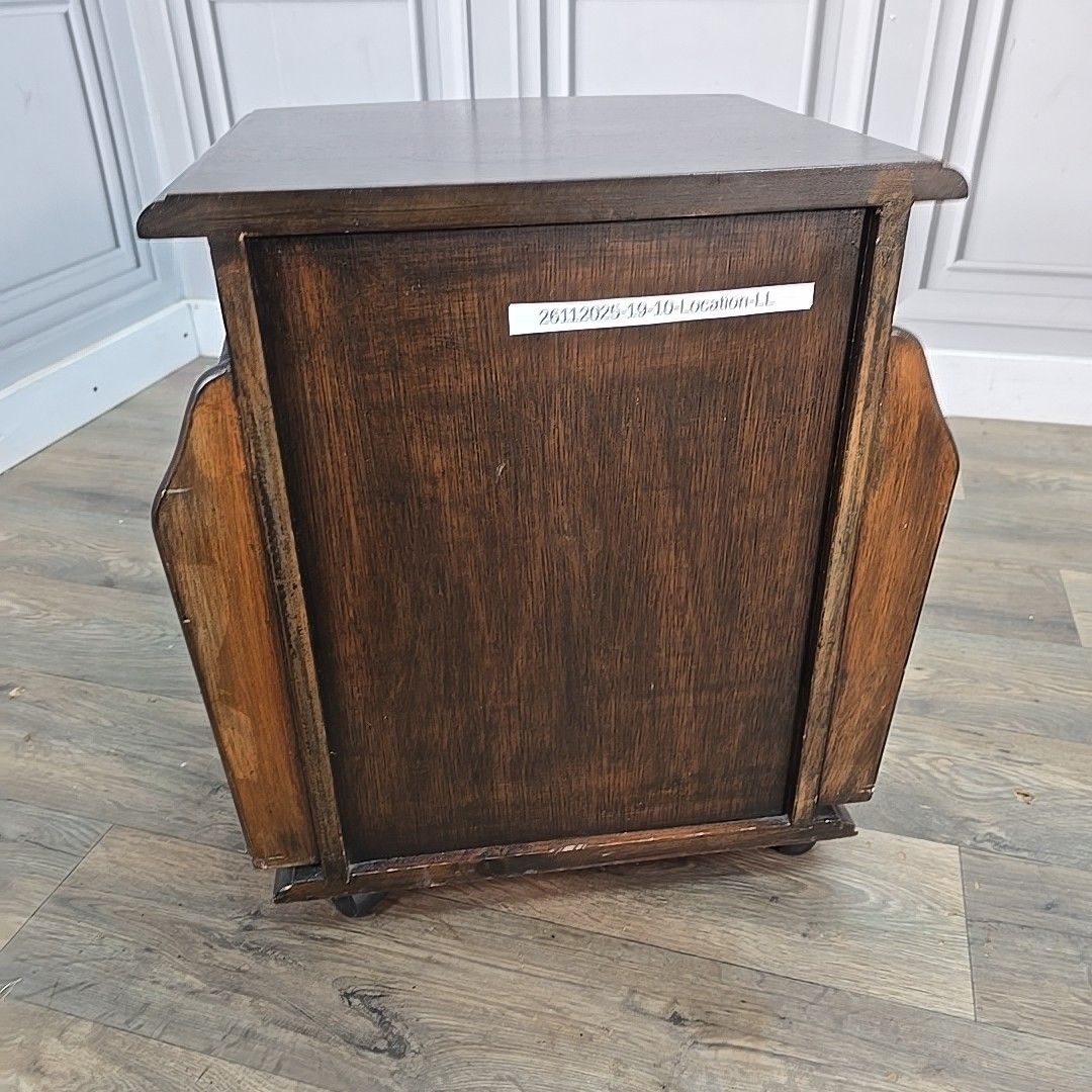 photo vinterior Antique Style Companion Table Magazine Rack Side Cabinet Drawers Mahogany