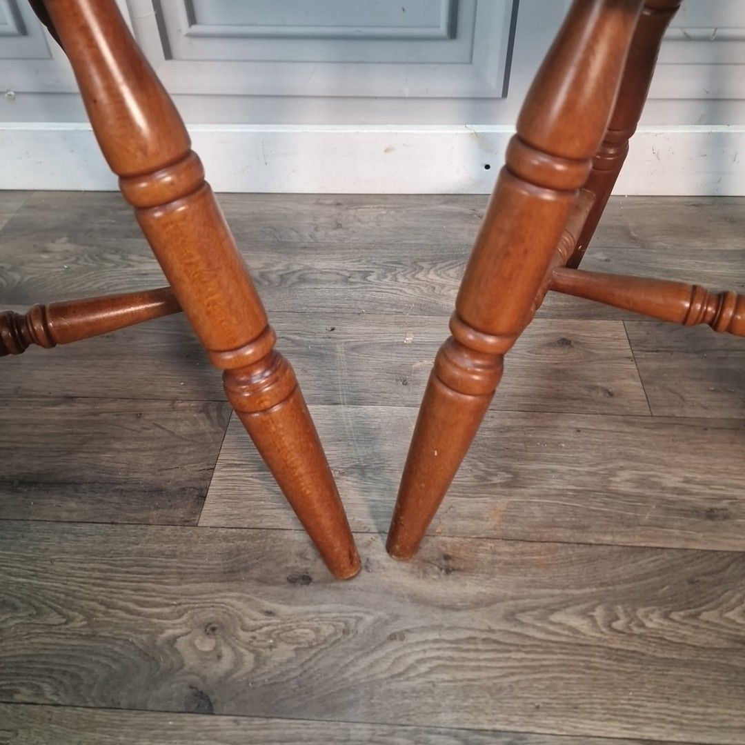 photo furniture Vintage Farmhouse Dining Chairs Pair Of  2 Upholstered Pub Seats Solid Wood