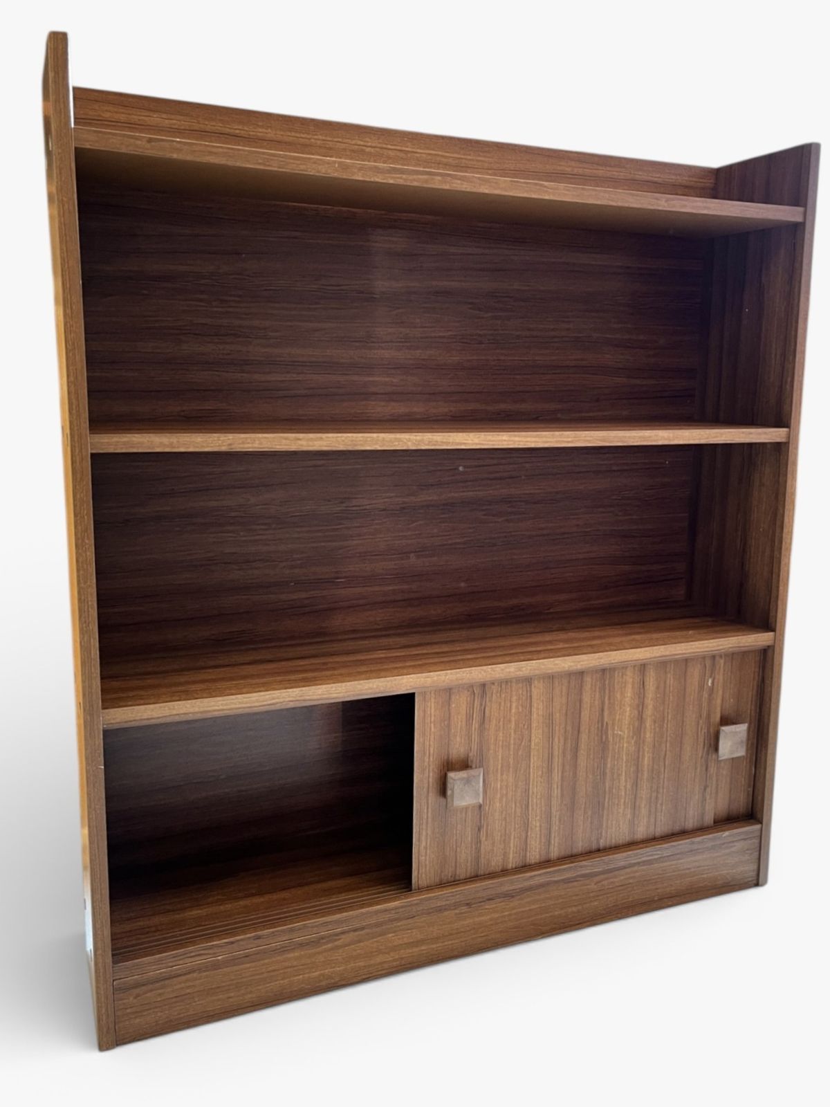 Mid Century Wall Shelf Unit H90cm L79cm W18cm Deep Shelving Retro Style