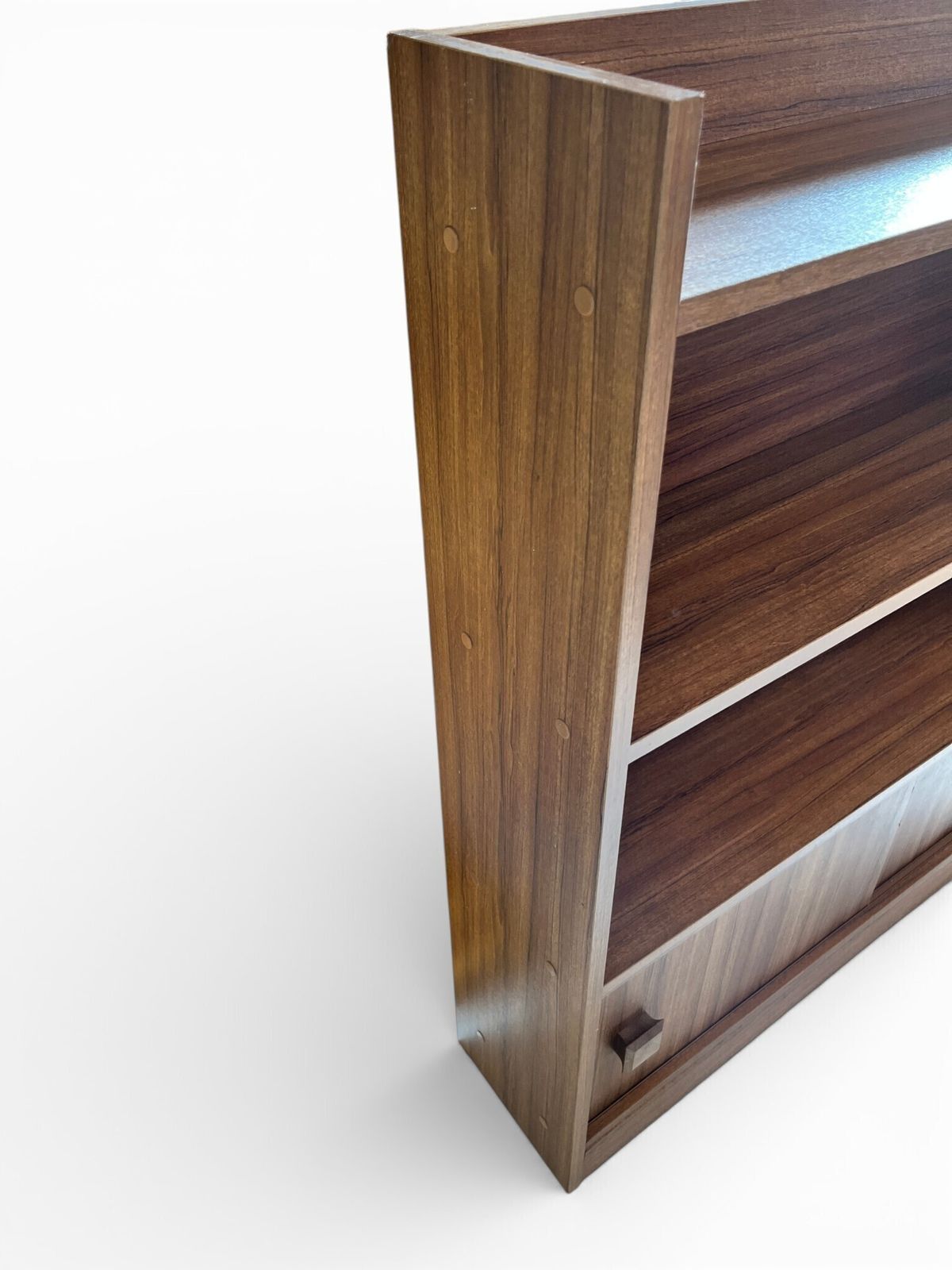 Furniture Mid Century Wall Shelf Unit H90cm L79cm W18cm Deep Shelving Retro Style photo