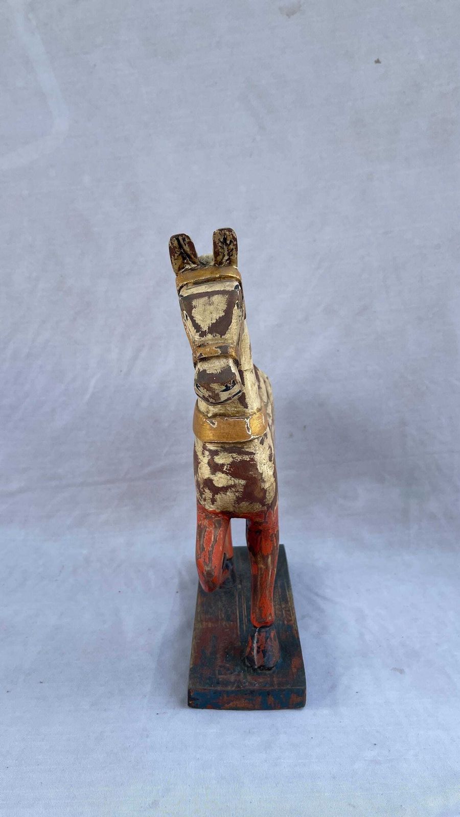 Antique Style Indian Wooden Rocking Horse – Hand Carved Rustic Decor. photo Home Decor