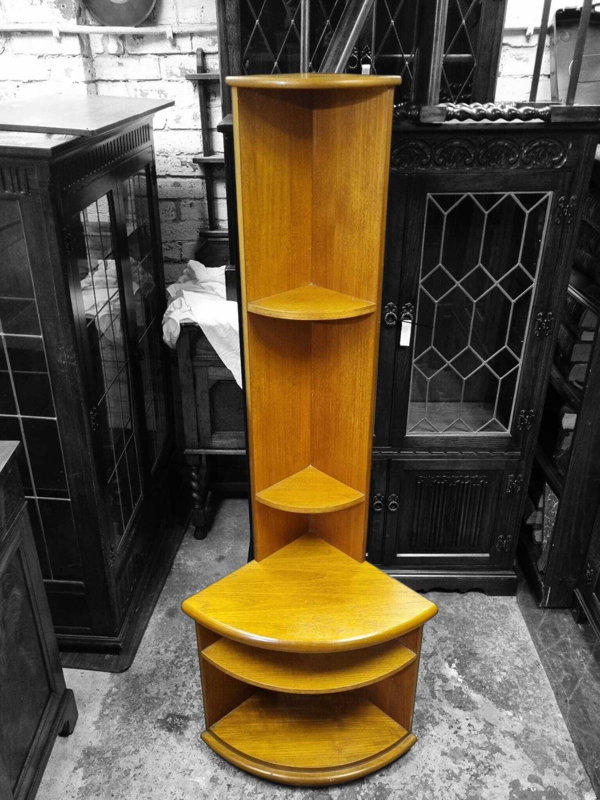 Vintage Teak Corner Cabinet / Corner Display Unit / C1970 / photo 245.0