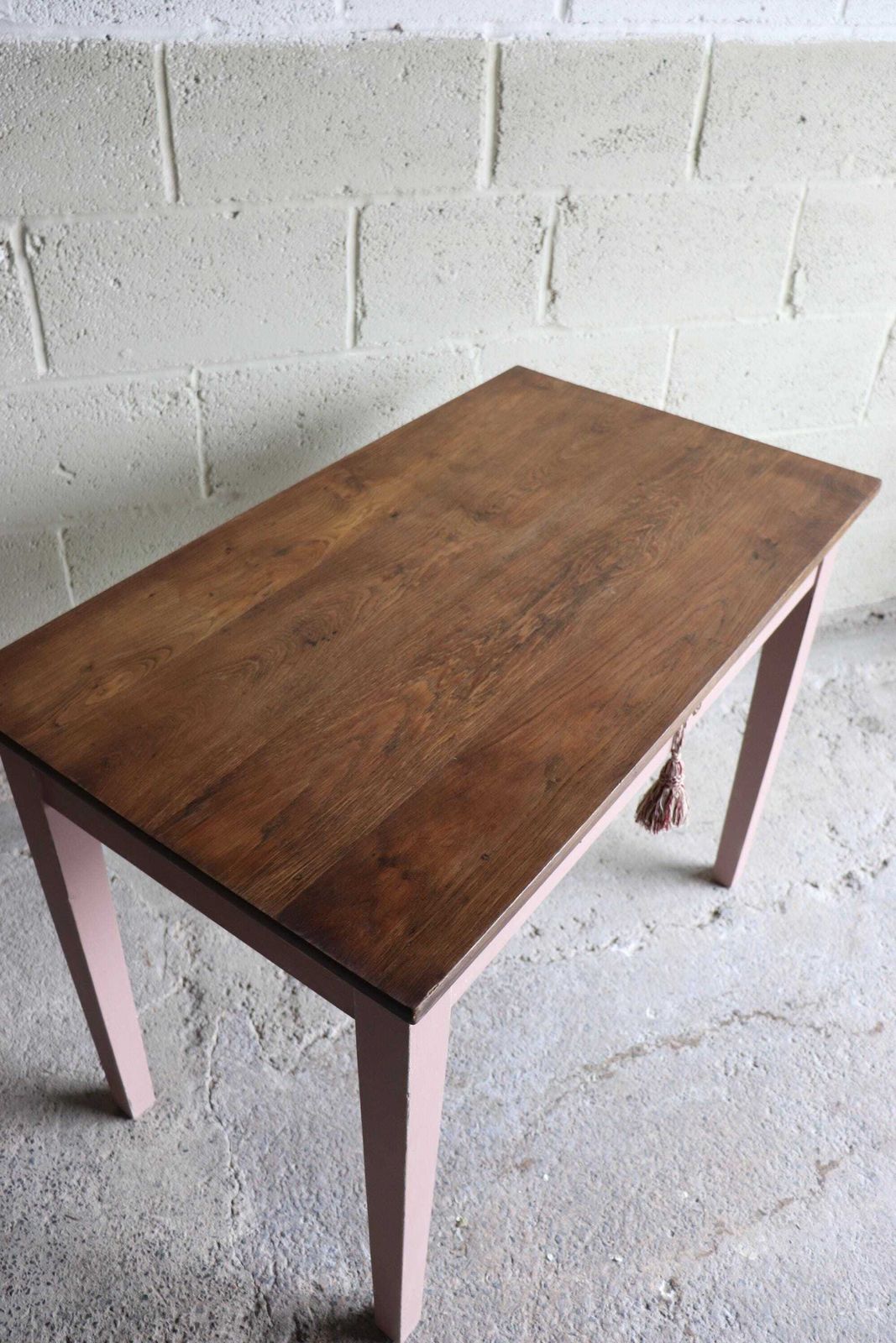 photo buy French Mid Century Desk Or Dressing Table With Pink Painted Base And Drawer