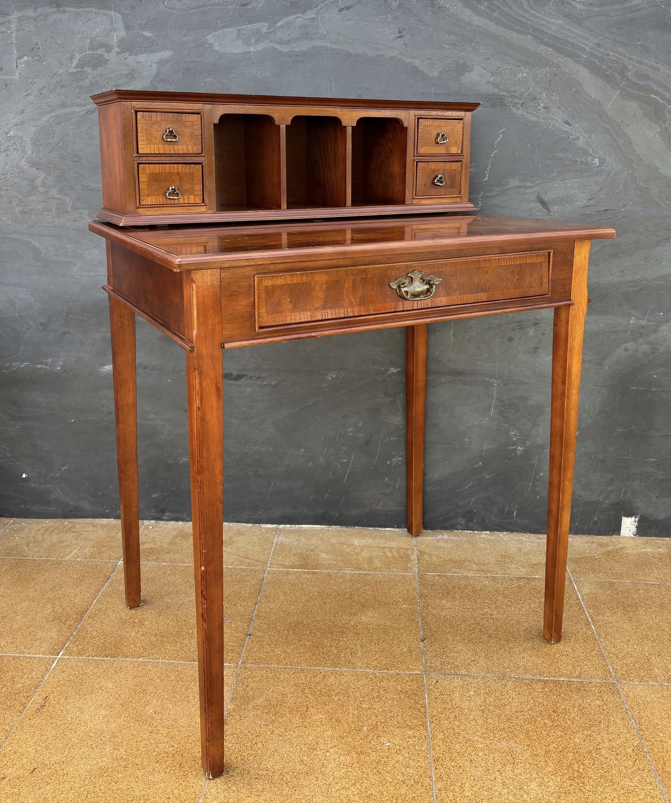 French Louis XVI Style Writing Desk With Gallery, 1930s photo vinterior