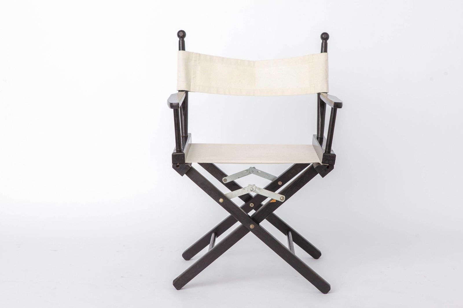 Pair Of Vintage Director's Chairs, 1970s Folding Chairs, Black Beech Wood & Beige Fabric, German Design photo Furniture