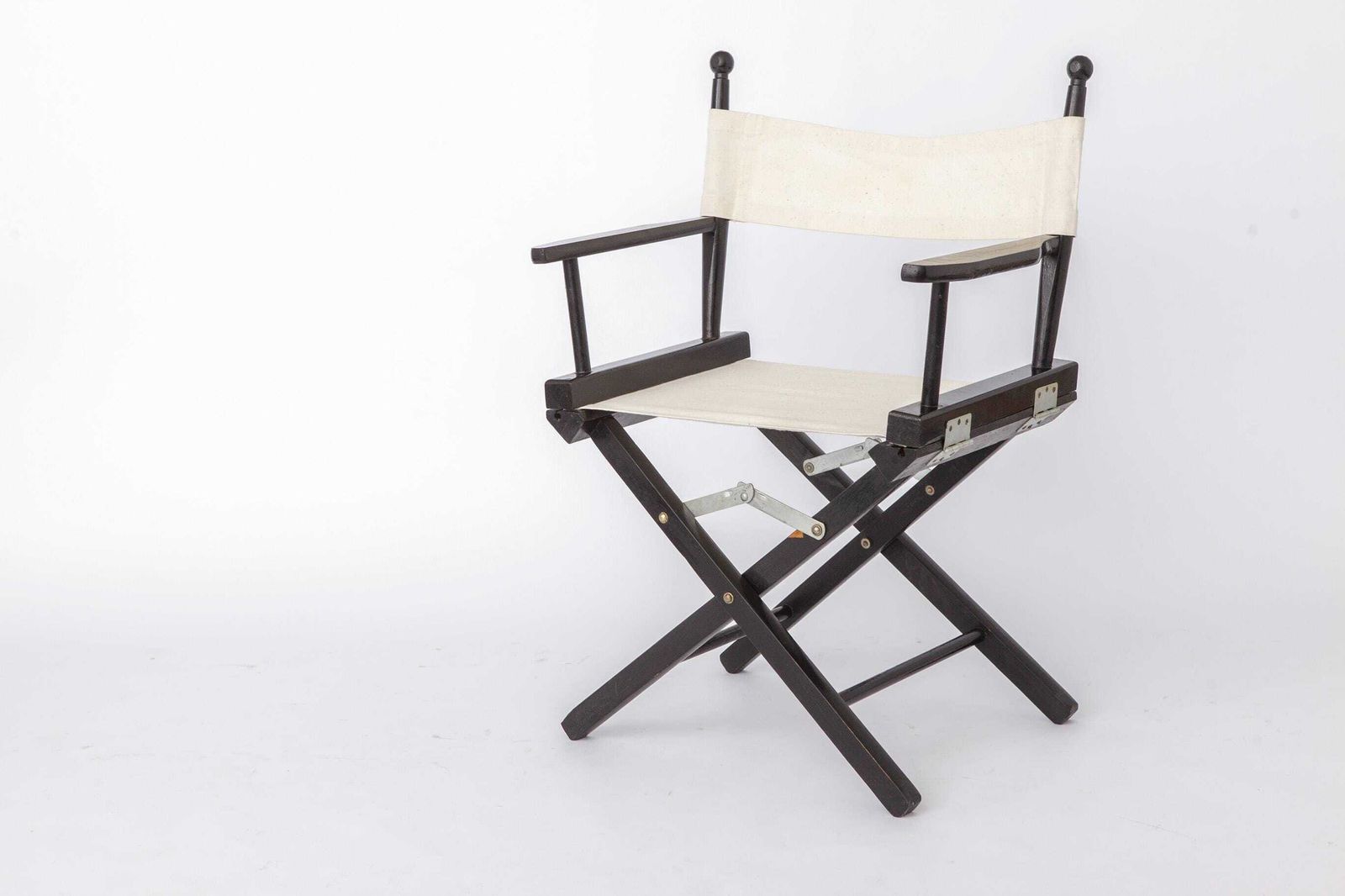 Pair Of Vintage Director's Chairs, 1970s Folding Chairs, Black Beech Wood & Beige Fabric, German Design photo vintage
