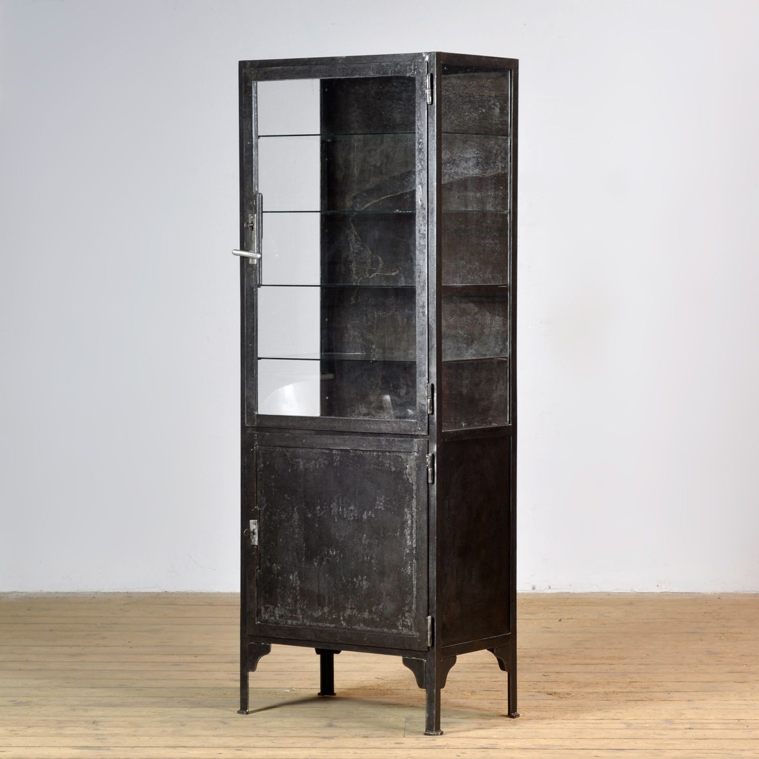 Polished Iron Medical Cabinet, 1930s photo for sale
