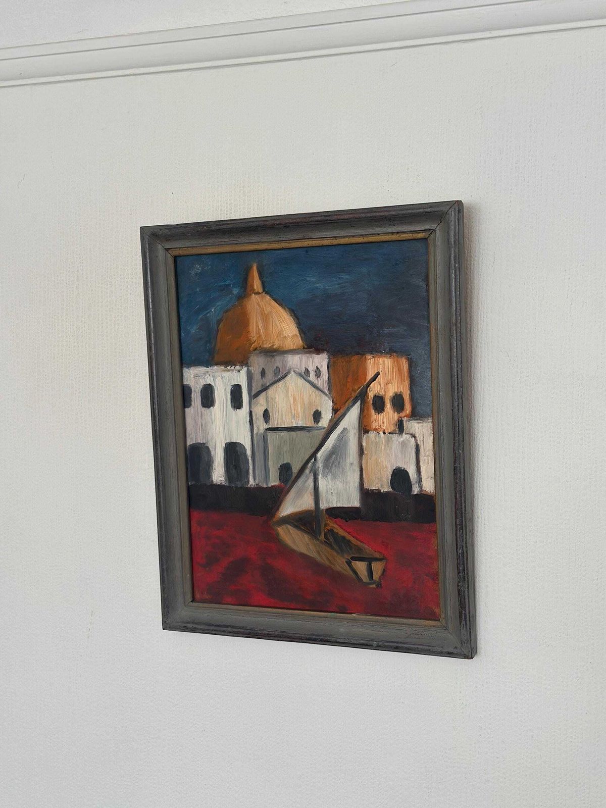 Original Swedish Oil On Panel – “Southern Motif” –By Malte Nyberg Tolf Vintage &  Framed – 49 × 39 Cm (19.3" × 15.4") photo vintage