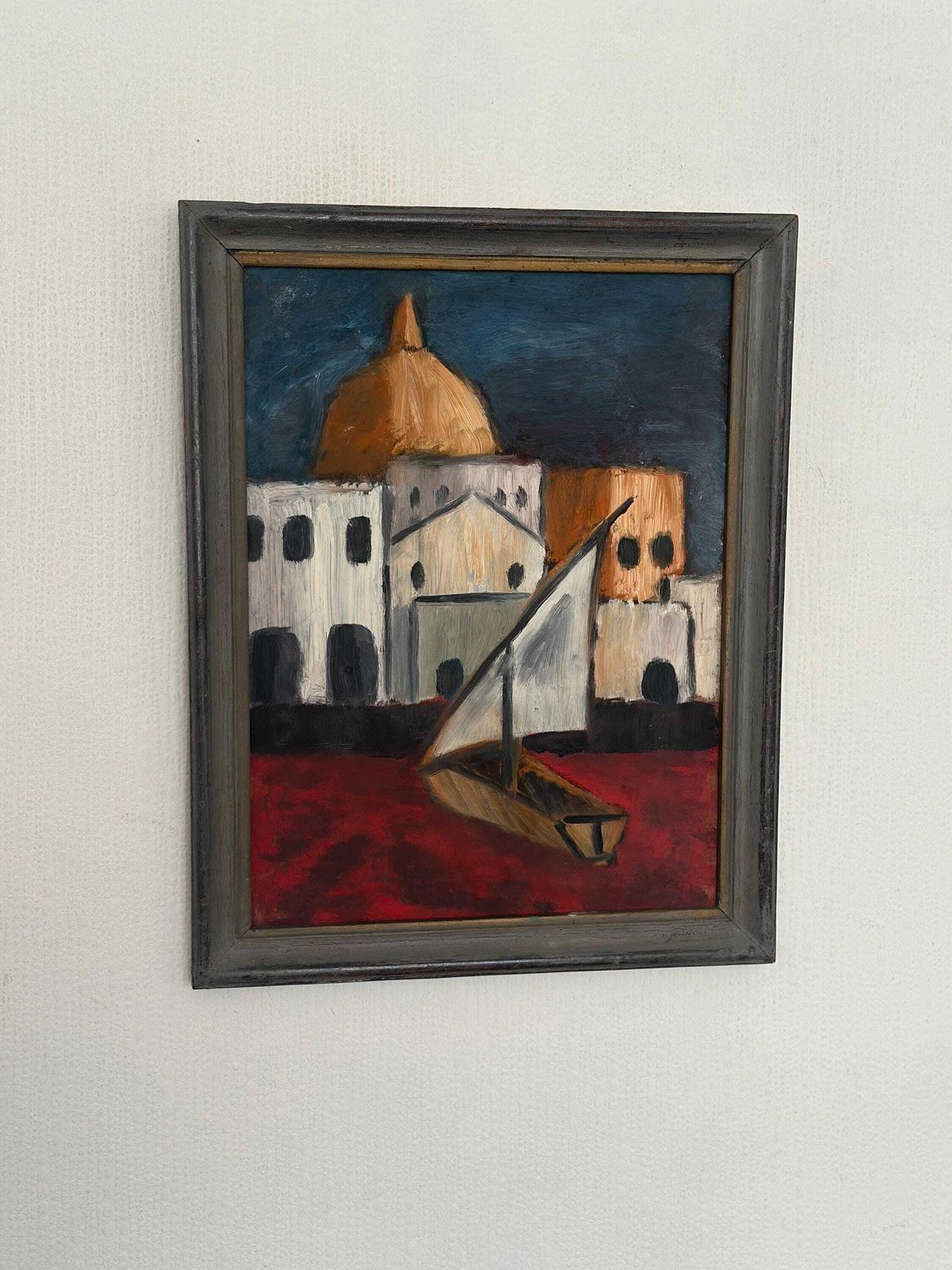 photo for sale Original Swedish Oil On Panel – “Southern Motif” –By Malte Nyberg Tolf Vintage &  Framed – 49 × 39 Cm (19.3" × 15.4")