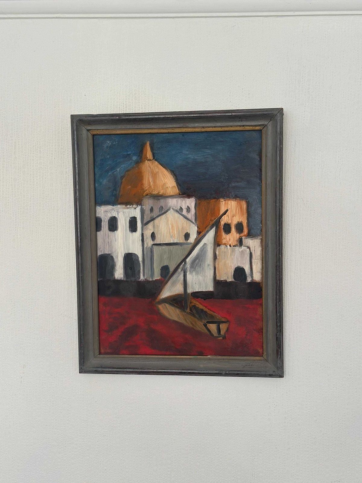 515.0 Original Swedish Oil On Panel – “Southern Motif” –By Malte Nyberg Tolf Vintage &  Framed – 49 × 39 Cm (19.3" × 15.4") photo