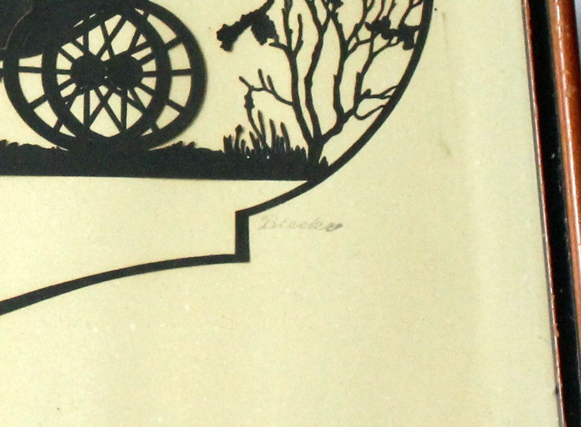 1920s   Antique Silhouette Paper Cut By Willy Blecke   Original   Handsigned   Professionally Framed photo furniture