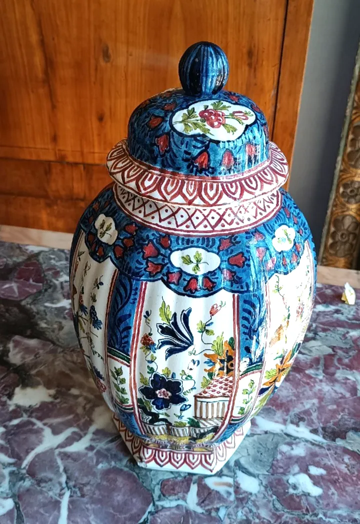 Antique Ceramic Pottery Vase Europe 19th Century photo furniture