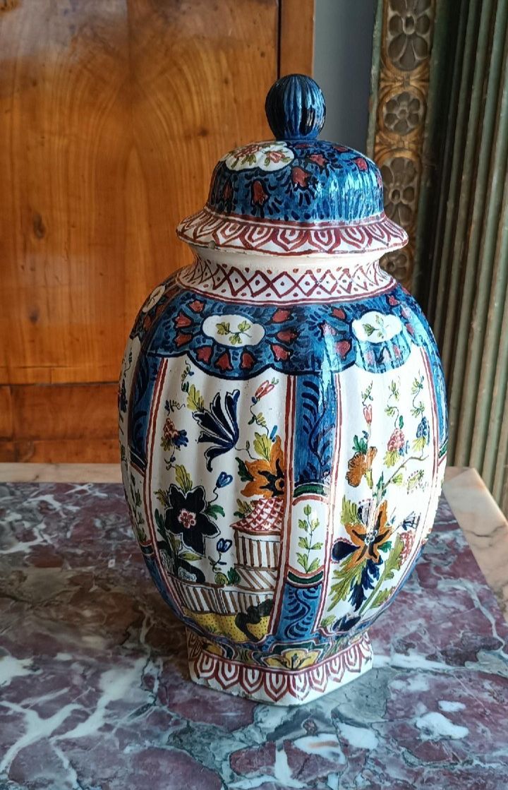 Antique Ceramic Pottery Vase Europe 19th Century photo vinterior