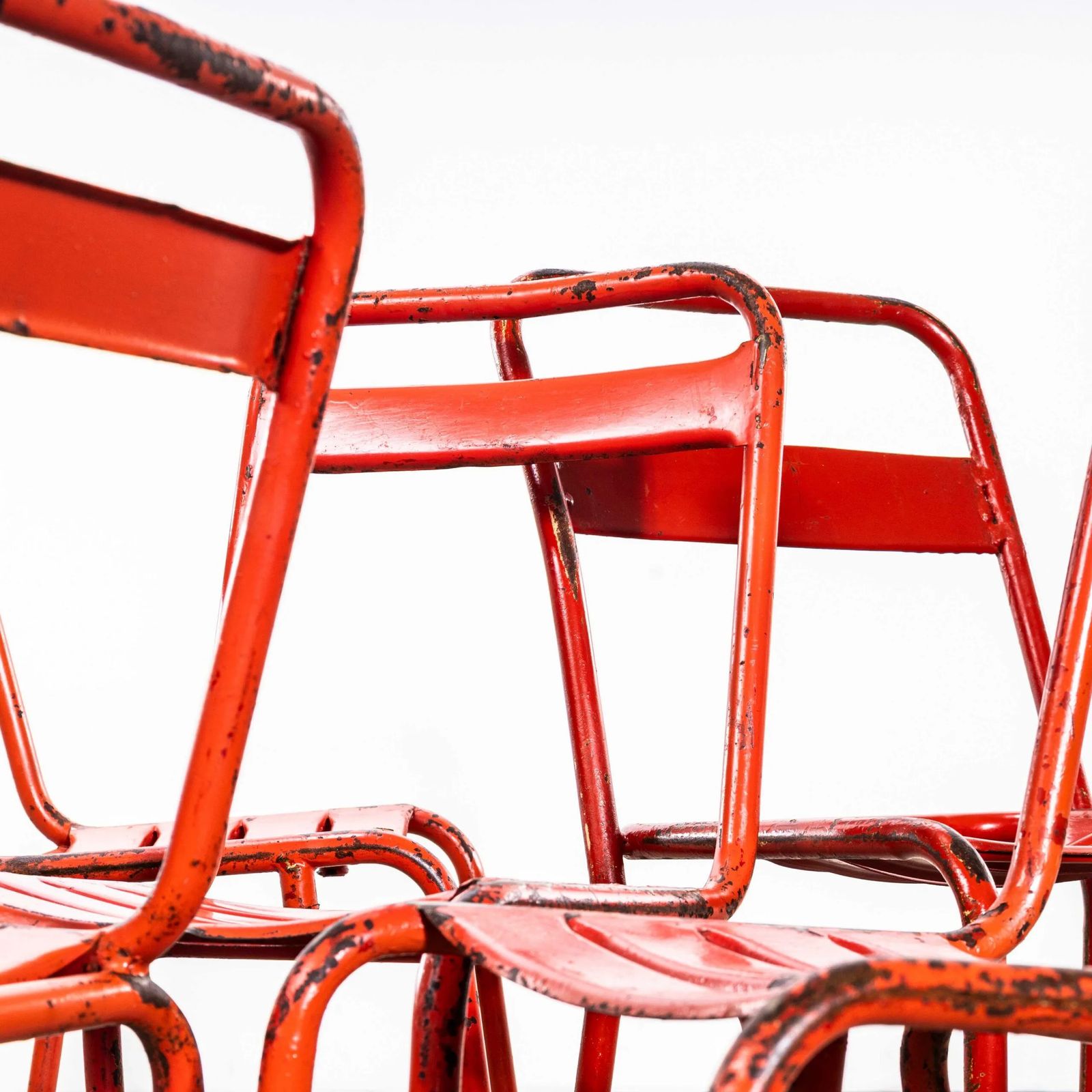 1950’s Original T1 French Outdoor Chairs By Tolix – Set Of Six photo Garden Furniture