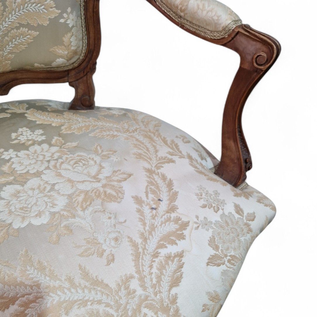 French Walnut Armchair Carved Occasional Chair Bedroom Parlour Seat 1 Of Pair photo Furniture