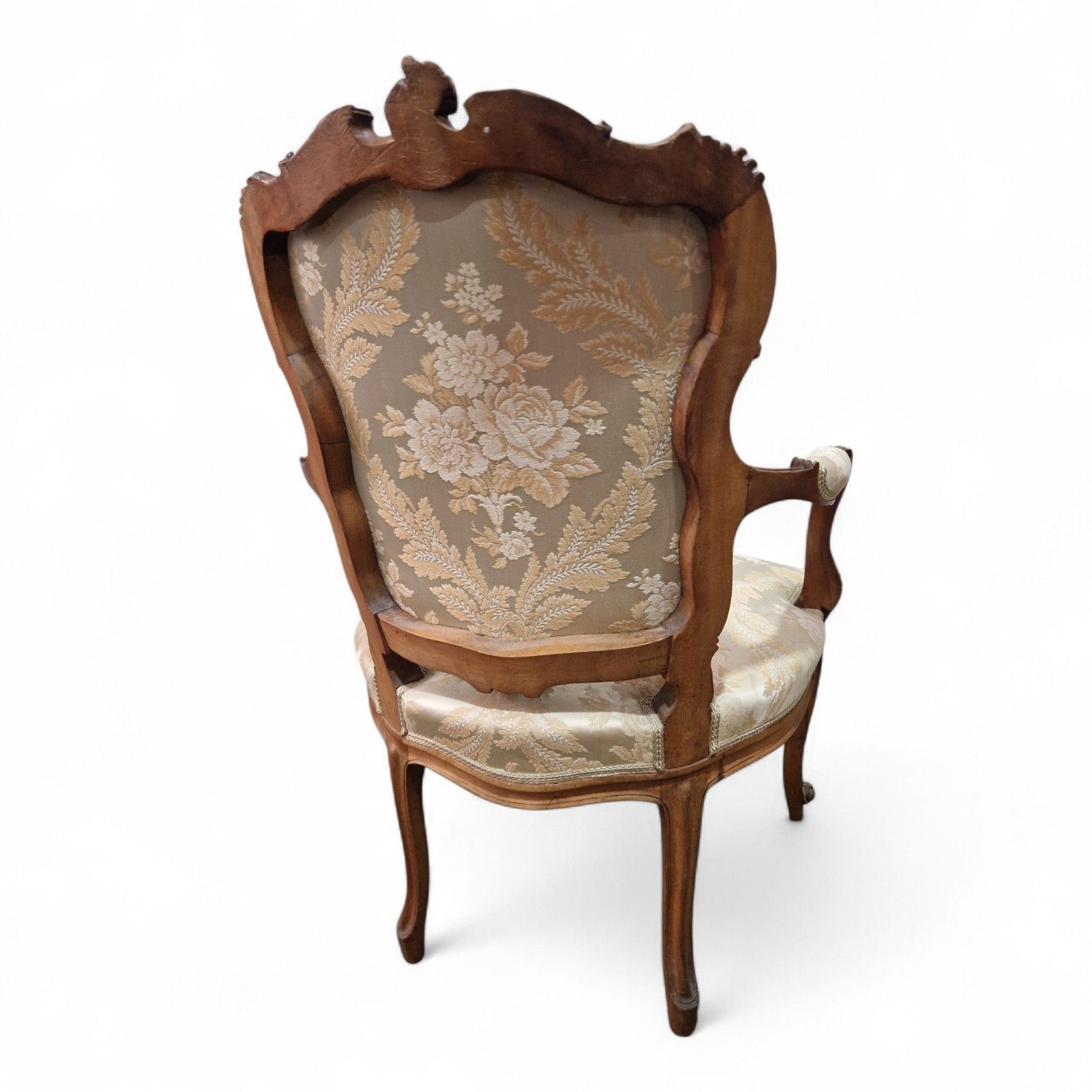 Furniture French Walnut Armchair Carved Occasional Chair Bedroom Parlour Seat 1 Of Pair photo