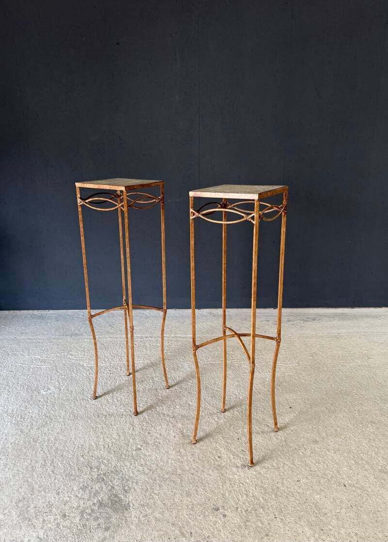 Handcrafted Design High Pedestal Table Set, 1990's France photo for sale