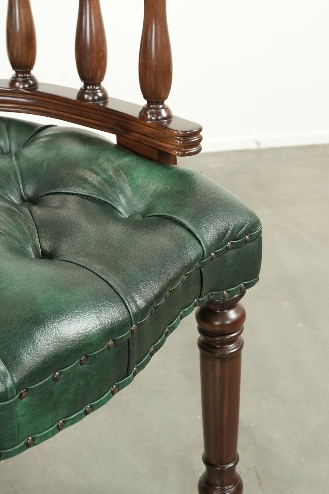 photo for sale Green Flamed Cow Leather Chesterfield Office Chair/ Side Chair In English Style